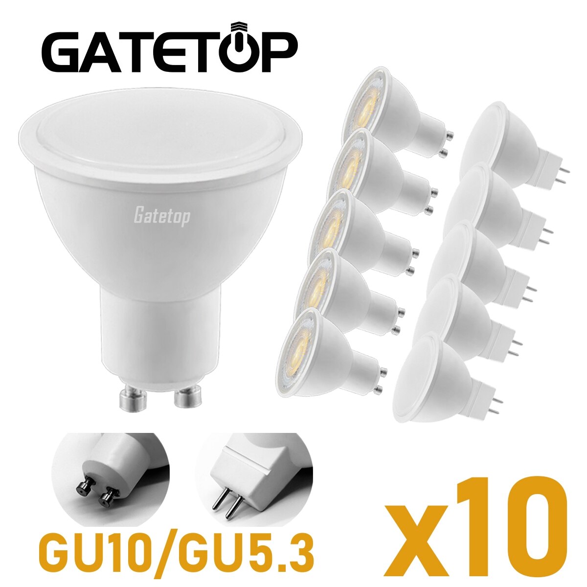 LED   Ʈ Ʈ GU10 GU5.3 AC100-240V 220V 110V  Ʈκ  ȭƮ  3W-8W ü 30W 50W ҷΰ 